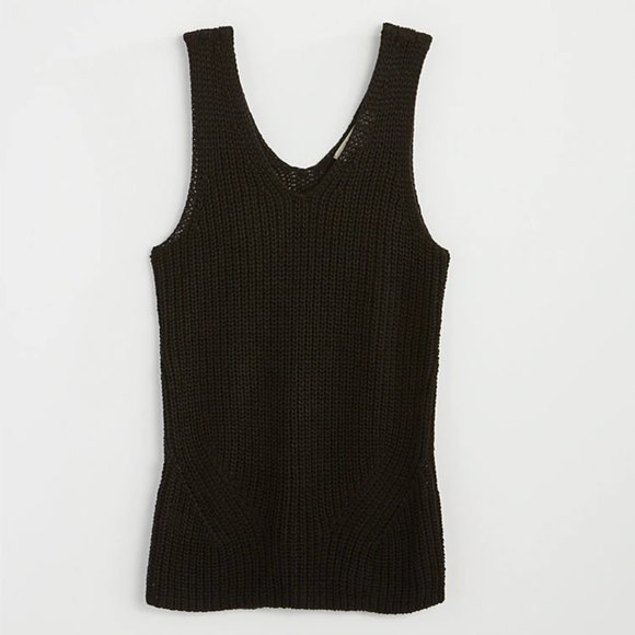 Loft Black Double V Sweater Tank - Picture 4 of 4